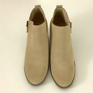 Toms Wear Good Suede Ankle Booties Wedge Heel Zipper Western Preppy Bohemian Y2K